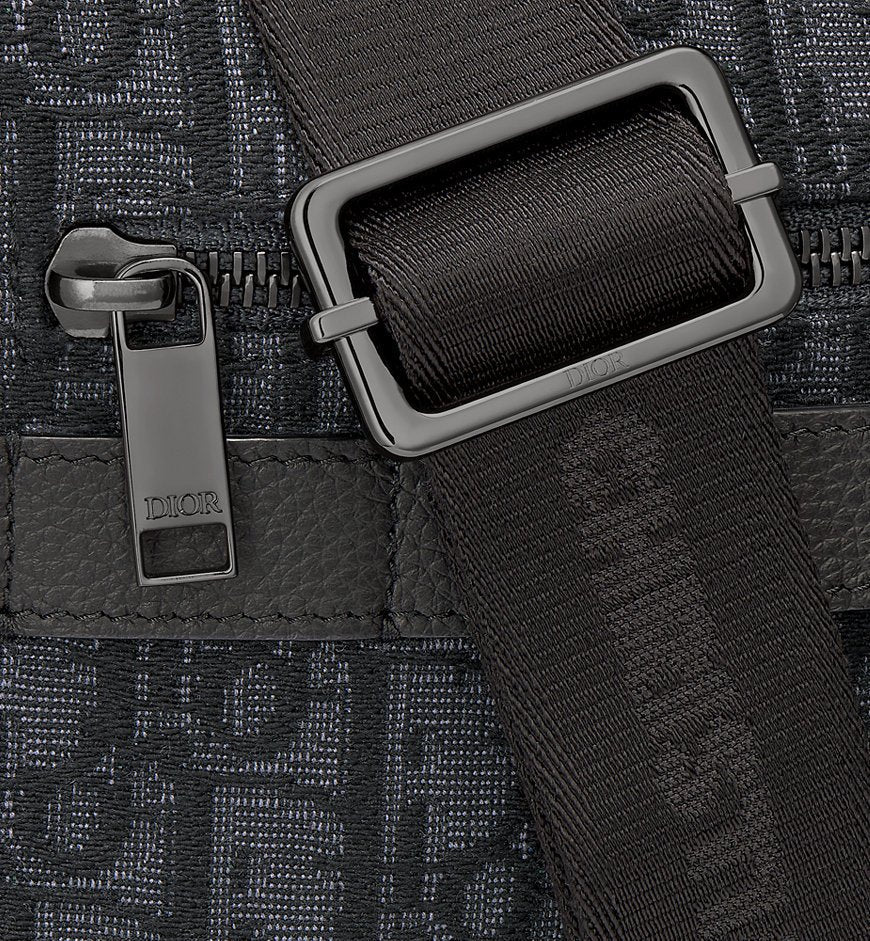 Sac bandoulière Dior en toile Oblique jacquard noire