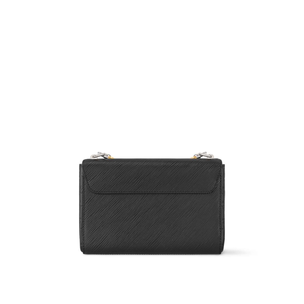 Sac à main Louis Vuitton Twist en cuir Epi noir avec chaîne bicolore or et argent