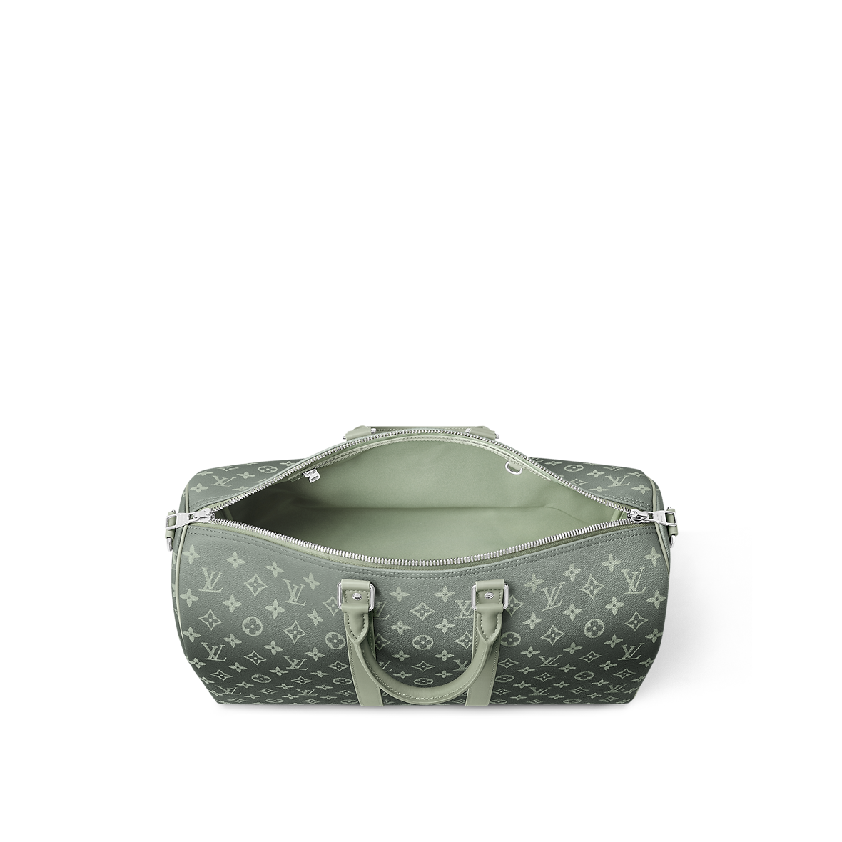 Louis Vuitton Keepall Bandoulière 45 – Monogram Eclipse dégradé vert (Vert sauge / kaki)