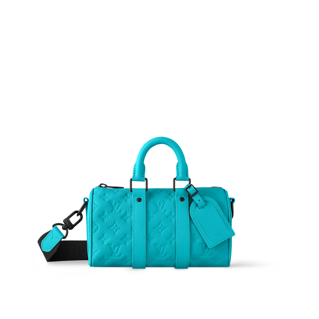 Louis Vuitton Keepall Bandoulière 25 – Monogram Empreinte Turquoise (Bleu lagon)