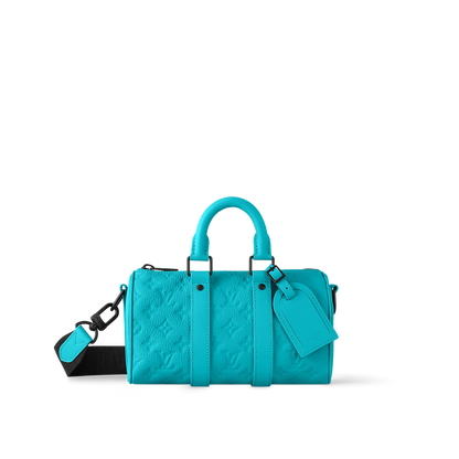 Louis Vuitton Keepall Bandoulière 25 – Monogram Empreinte Turquoise (Bleu lagon)
