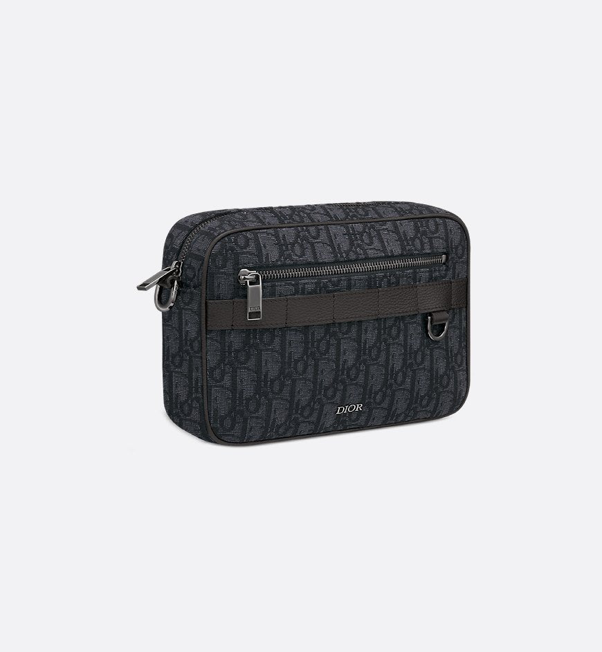 Sac bandoulière Dior en toile Oblique jacquard noire