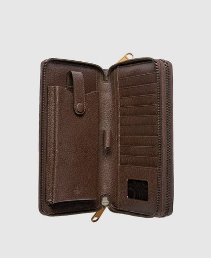 Pochette Gucci Ophidia en toile GG Supreme beige avec bande Web vert et rouge et finitions en cuir marron