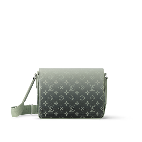 Sac messager Louis Vuitton en toile Monogram Eclipse dégradée vert (vert sauge / kaki)
