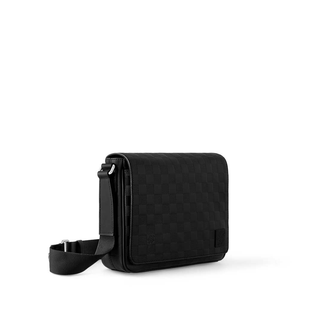 Sac messager Louis Vuitton en cuir Damier Infini noir