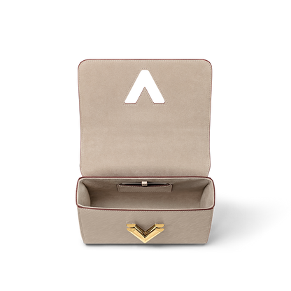 Sac à main Louis Vuitton Twist en cuir Epi beige avec chaîne dorée