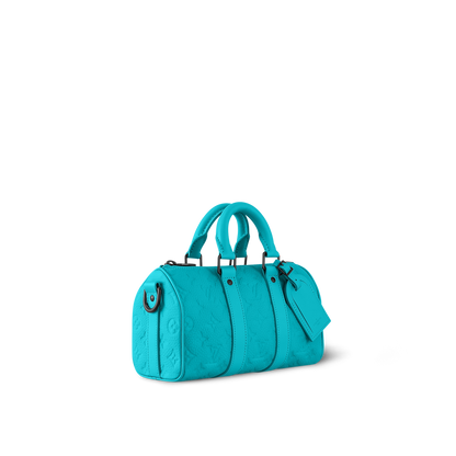 Louis Vuitton Keepall Bandoulière 25 – Monogram Empreinte Turquoise (Bleu lagon)