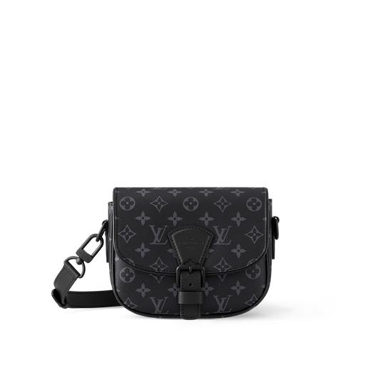 Sac S-Lock Saddle Louis Vuitton en toile Monogram Eclipse (noir et gris)