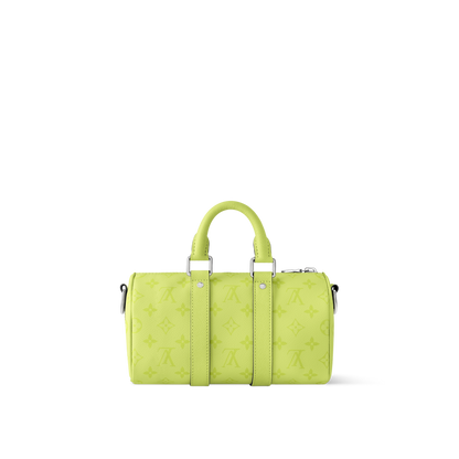 Sac Keepall Bandoulière 25 Louis Vuitton en cuir Monogram Empreinte vert anis