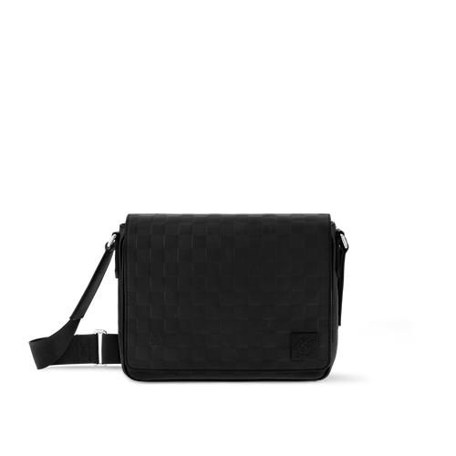 Sac messager Louis Vuitton en cuir Damier Infini noir