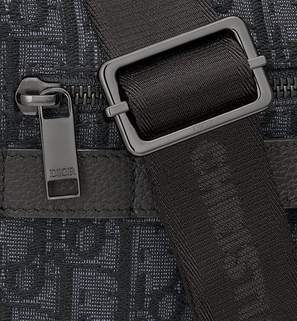 Sac bandoulière Dior en toile Oblique jacquard noire