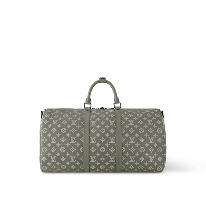 Sac Keepall Bandoulière 50 Louis Vuitton en toile Monogram Eclipse dégradé vert (vert sauge / kaki)