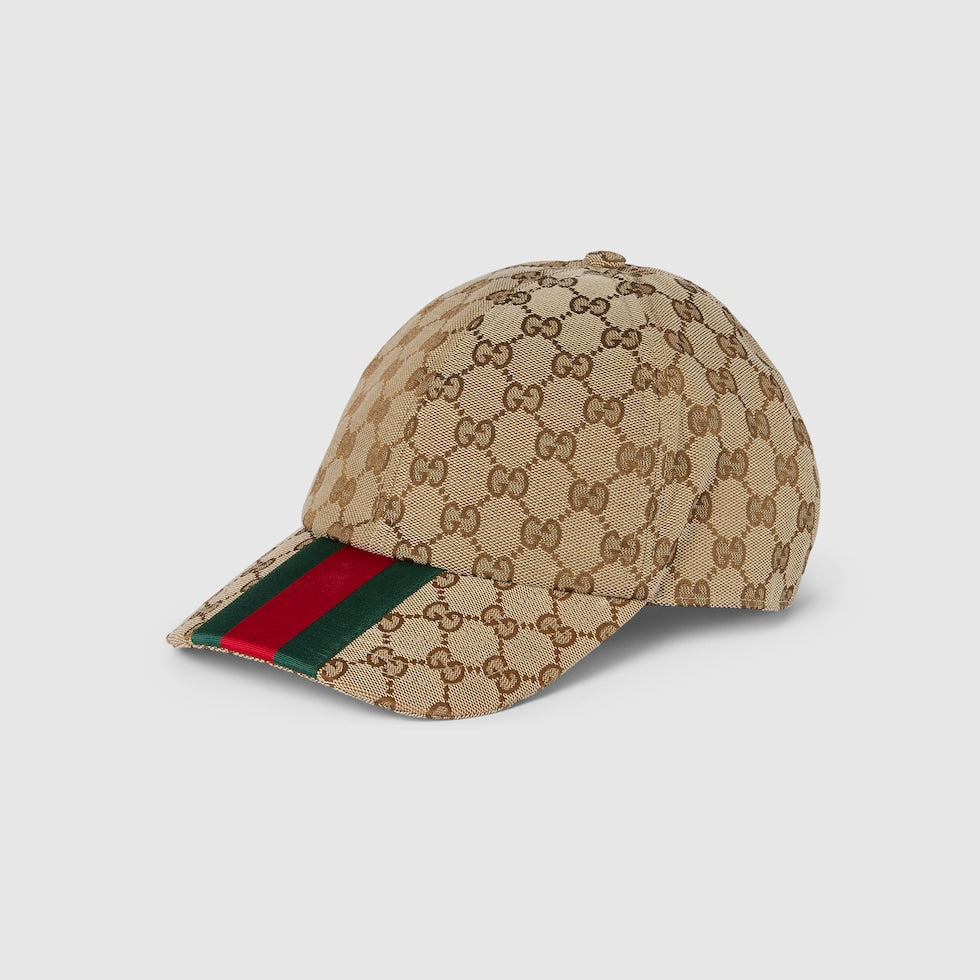 Casquette en toile GG en beige et ébène