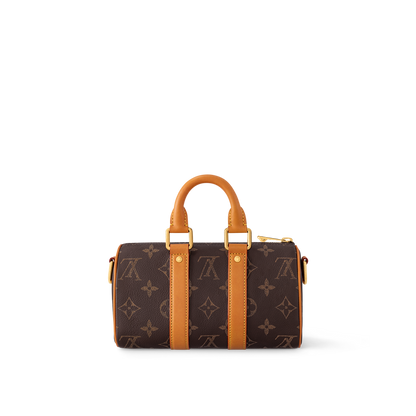 Sac Keepall Bandoulière 25 Louis Vuitton en toile Monogram avec cuir naturel (vachetta)