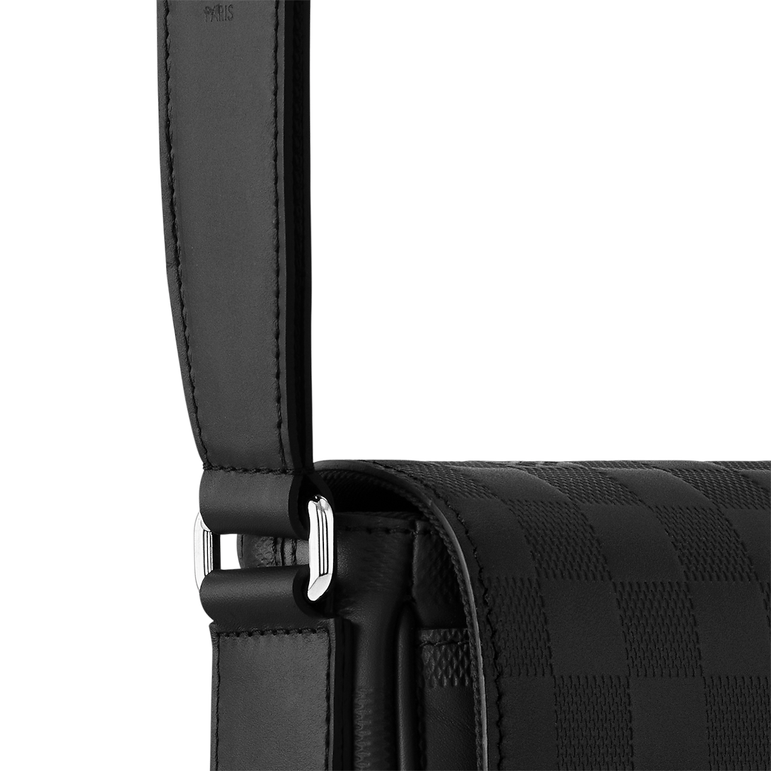 Sac messager Louis Vuitton en cuir Damier Infini noir