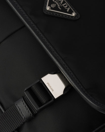 Sac porté épaule en Re-Nylon et cuir Saffiano