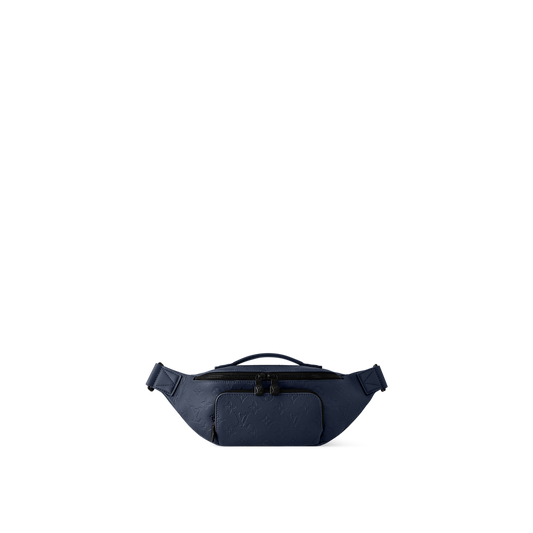 Sac banane Louis Vuitton en cuir Monogram Empreinte bleu marine