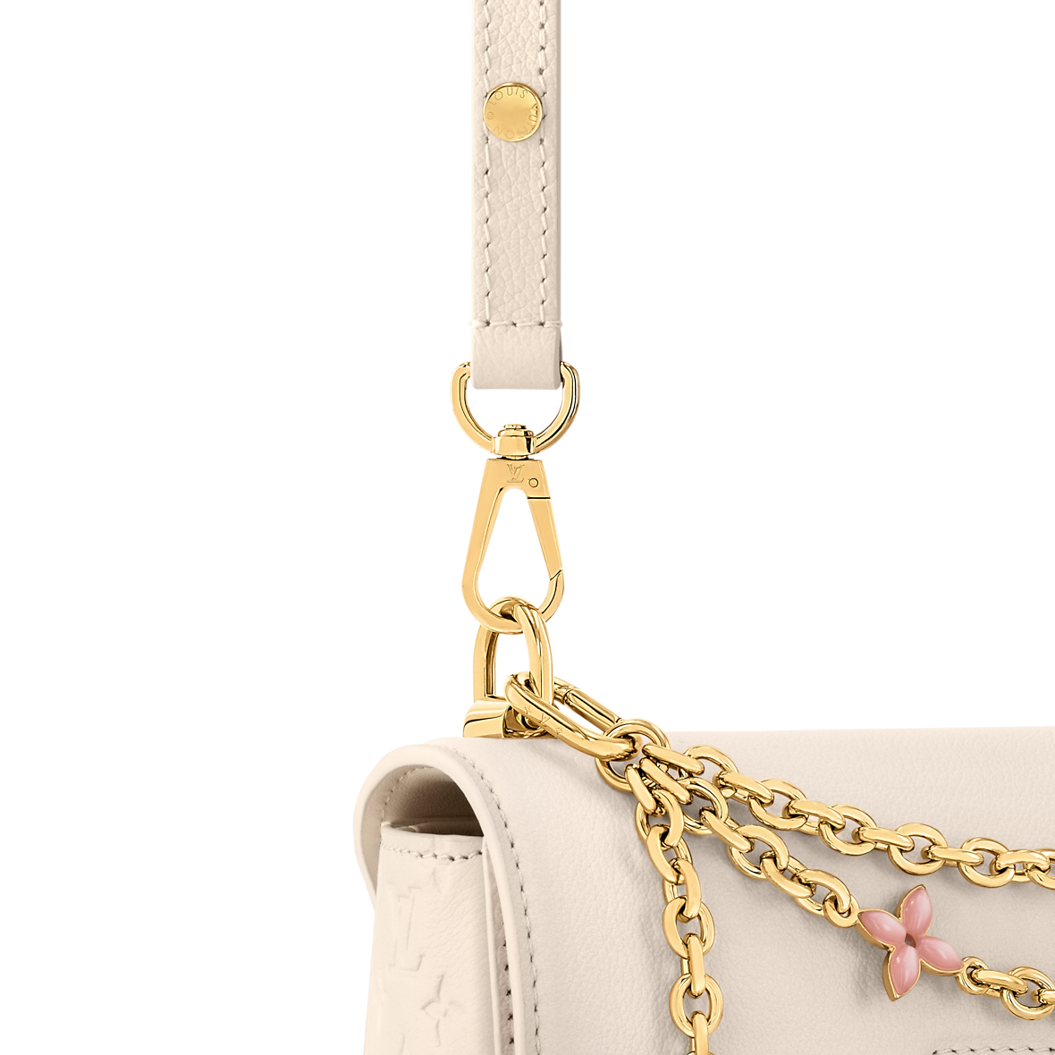 Sac à main Louis Vuitton Twist en cuir blanc cassé
