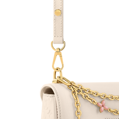 Sac à main Louis Vuitton Twist en cuir blanc cassé