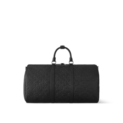 Sac Keepall Bandoulière 50 Louis Vuitton en cuir Monogram Empreinte noir