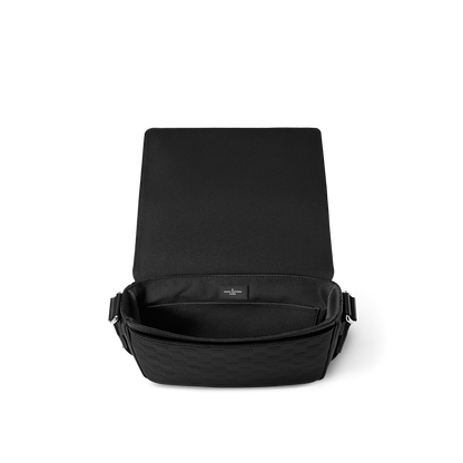 Sac messager Louis Vuitton en cuir Damier Infini noir