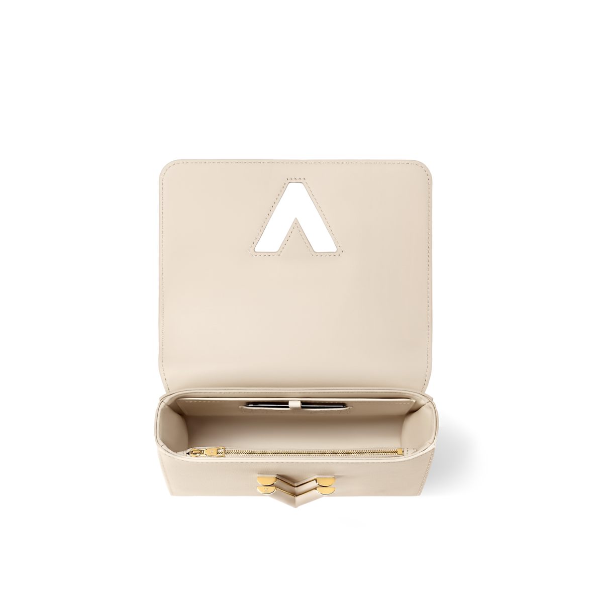 Sac à main Louis Vuitton Twist en cuir blanc cassé