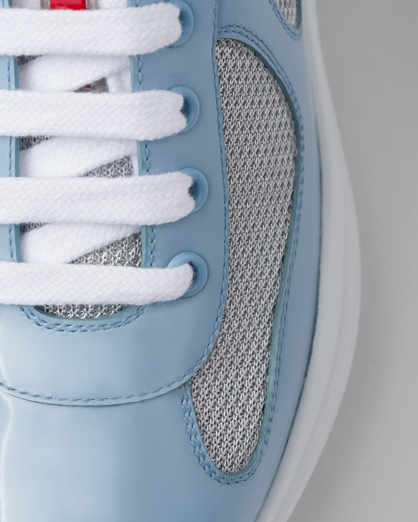 Baskets Prada America’s Cup en tissu Bike bleu ciel