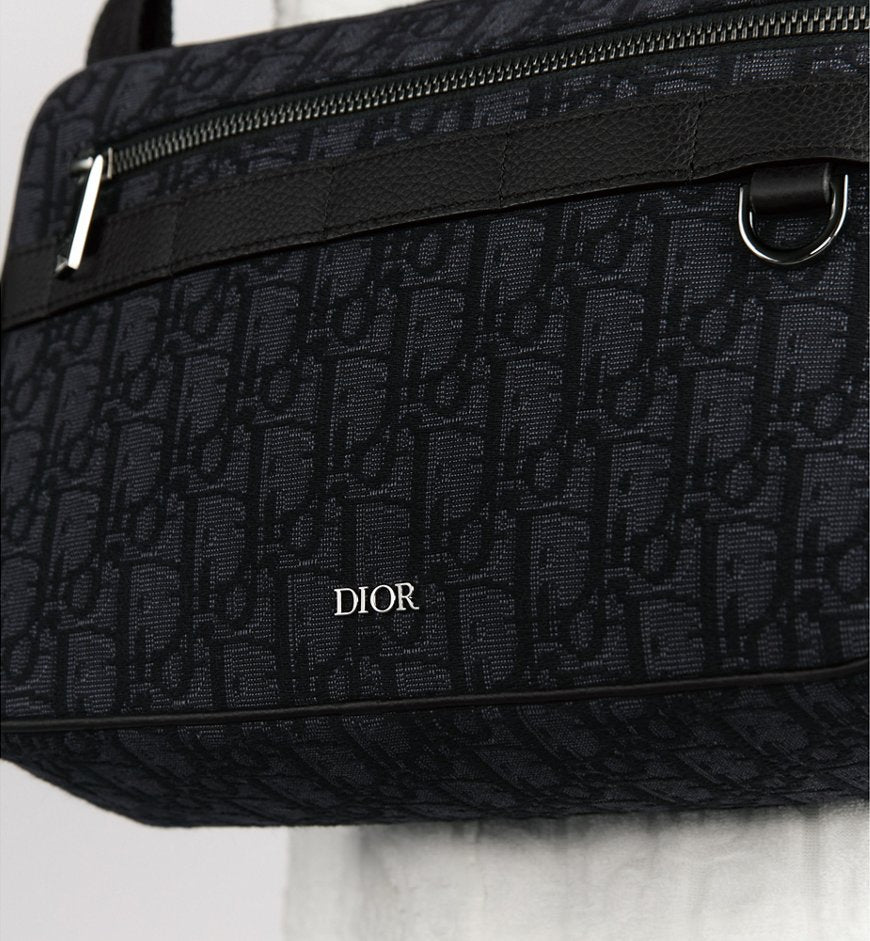 Sac bandoulière Dior en toile Oblique jacquard noire