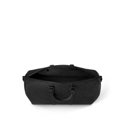 Sac Keepall Bandoulière 50 Louis Vuitton en cuir Monogram Empreinte noir