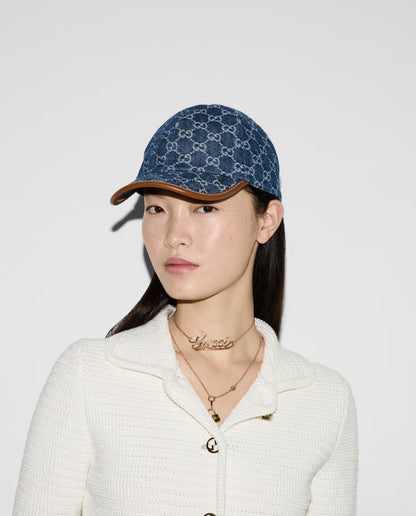 Casquette en denim GG bleu