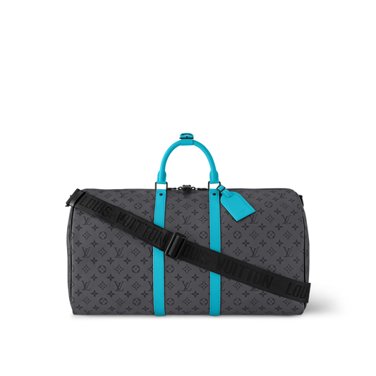 Louis Vuitton Keepall Bandoulière 55 – Monogram Eclipse avec finitions turquoise