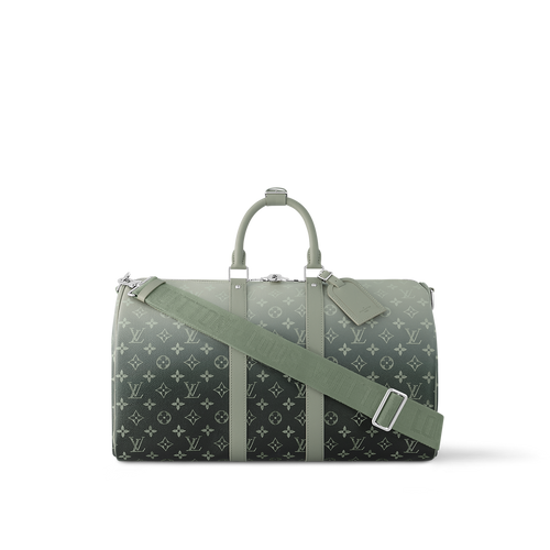 Louis Vuitton Keepall Bandoulière 45 – Monogram Eclipse dégradé vert (Vert sauge / kaki)